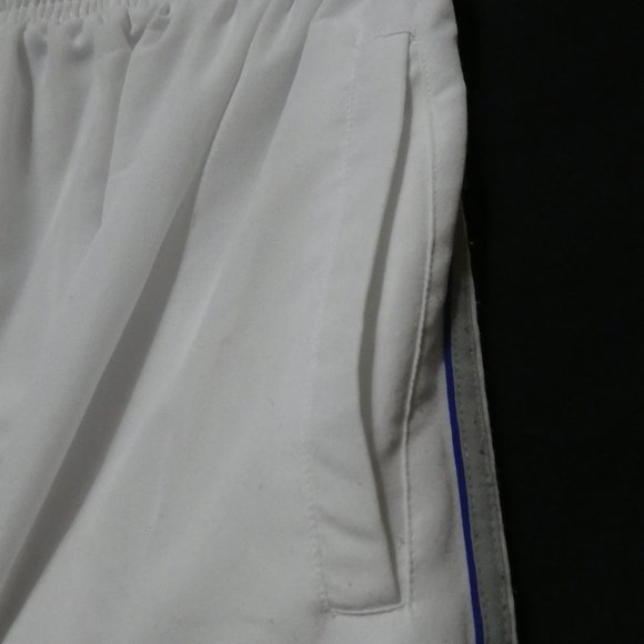 ADIDAS | 2XL | White Exercise Pants With Pockets and Grey and Blue Stripes | GUC - Picture 8 of 15
